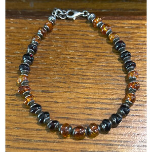 Women’s amber and stone bracelet with 9.25 clasp size 7 +extender